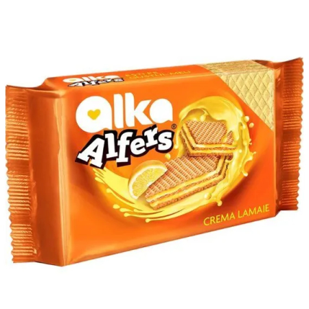 Dulciuri - Napolitane cu Crema Lamaie, Alfers, 170 g