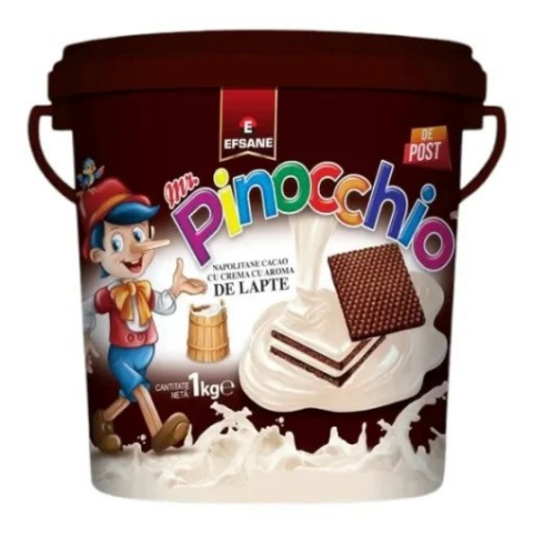 Bacanie - Napolitane cu crema de Lapte, Pinocchio, 1 kg-Vivomarket.ro