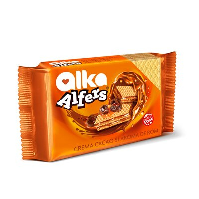 Dulciuri - Napolitane cu Crema Cacao & Rom, Alfers, 170 g