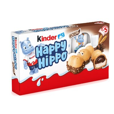 Dulciuri - Pachet napolitana cu lapte si cacao, Kinder Happy Hippo, 5 bucati, 103.5 g-Vivomarket.ro