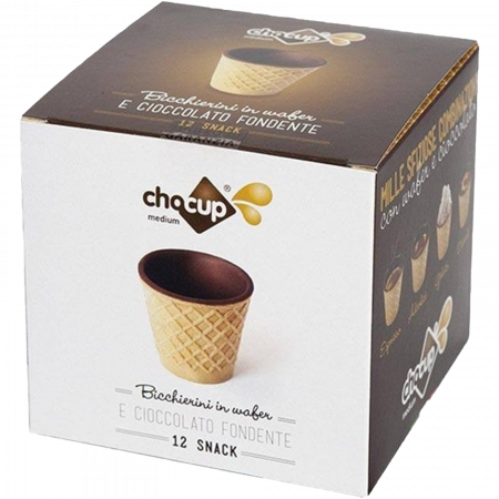 Dulciuri - Pahare comestibile Chocup medii, Napolitana si Ciocolata, 12 Buc - Capsuleria