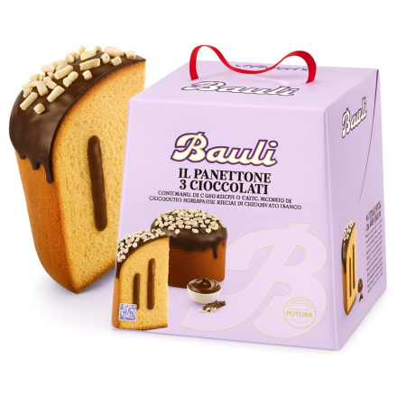 Produse Horeca - Panettone cu 3 tipuri de Ciocolata, Bauli, 750 g-Vivomarket.ro