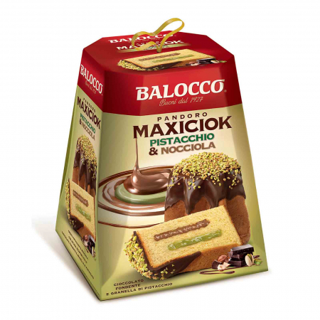 Dulciuri - Pandoro Maxiciok cu fistic si alune de padure, Balocco, 800 g