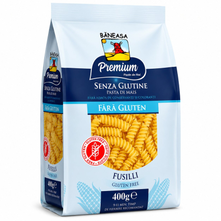 Noutati! - Paste fara gluten, Baneasa Premium, Fusilli, 400 g-Vivomarket.ro