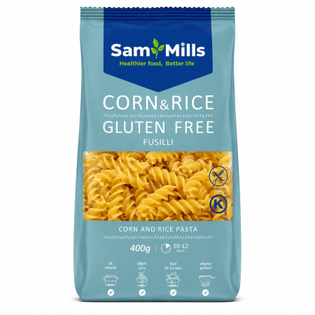 Noutati! - Paste Spirale din Porumb & Orez fara Gluten, Sam Mills, 400 g-Vivomarket.ro