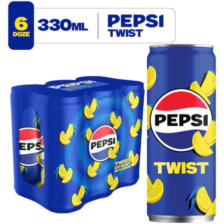 Bauturi carbogazoase - Pepsi Twist Cola cu lamaie doza, 6 x 0.33 l
