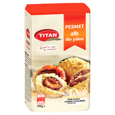 Alimente de baza - Pesmet Alb din Paine, 12 x 500 g, Titan