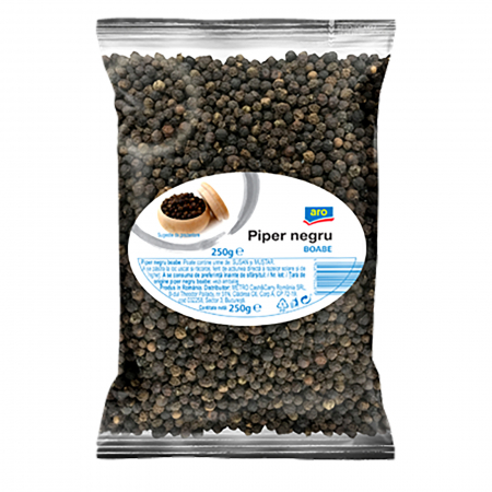 Condimente & Mixuri - Piper negru boabe, Aro, 250 gr