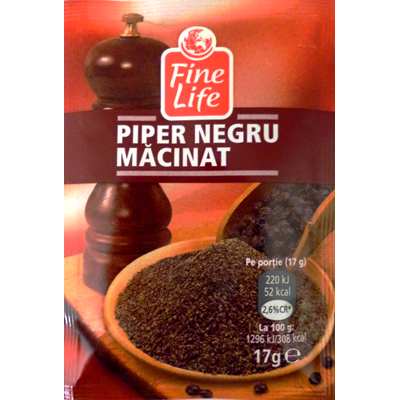 Produse Horeca - Piper Negru Macinat, 5 x 17 g, Fine Life