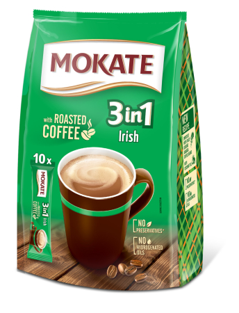 Cafea - Plicuri cafea instant, Mokate, 3 in 1 Irish Cream, 10 x 17 g