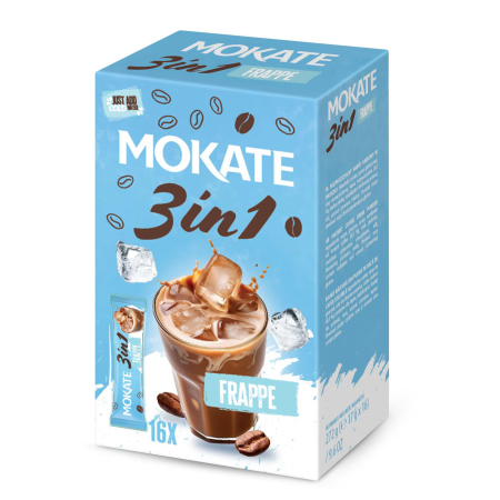 Cafea - Plicuri cafea instant, Mokate, Frappe 3 in 1, 15g, 16 plicuri