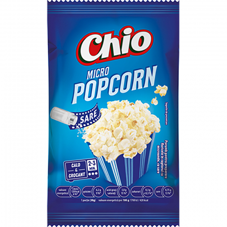 Bacanie - Popcorn Microunde Sare, 4 buc x 80 g, Chio