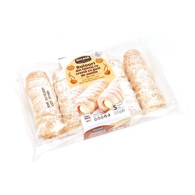 Bacanie - Rulou din Foietaj cu Crema de Vanilie, Accasa, 220 g
