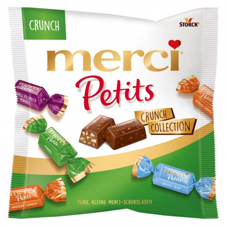 Praline asortate de ciocolata Merci Petits Crunch, 125g [0]