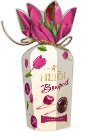 Noutati! - Praline de ciocolata cu cirese, Flower Cherry, Heidi Bouquet, 120 g-Vivomarket.ro