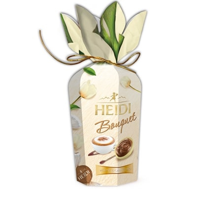 Noutati! - Praline de ciocolata cu Cappuccino, Flower White Cappuccino, Heidi Bouquet, 120 g-Vivomarket.ro