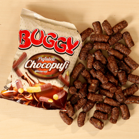 Pufuleti Glazurati cu Cacao, 30 x 40 g, Buggy [1]