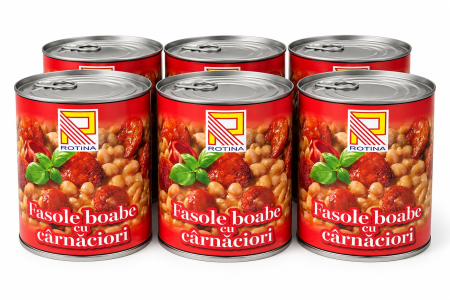 Conserve - Fasole cu Carnati, Rotina, 6 x 800 g-Vivomarket.ro