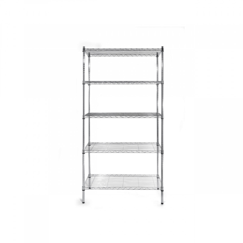 Raft Metalic de Depozitare Hendi cu 5 Polite, Capacitate 80 kg/Polita, 455x910x(H)1830 mm, Otel Cromat – Ideal pentru Organizare si Rezistenta [2]