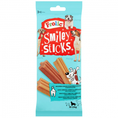 Recompense pentru caini Frolic Smiley Sticks, Pui, 175g [0]