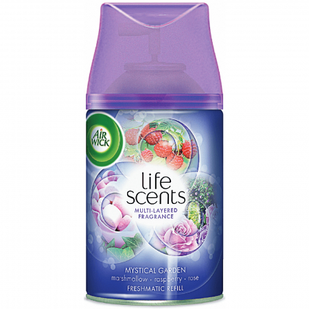 Odorizant camera - Rezerva odorizant camera, Air Wick Life Scents, Mystical Garden cu Bezea , Zmeura si Trandafir, spray 250 ml