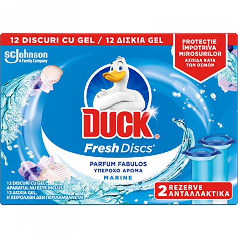 Curatenie & Intretinere - Rezerve odorizant gel pentru vasul toaletei Duck Fresh Discs Marine, 12 discuri
