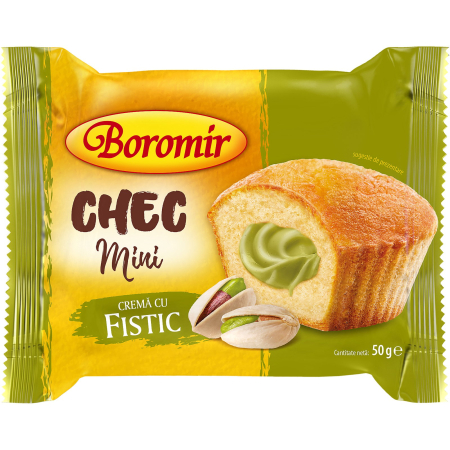 Bacanie - Mini Chec cu Crema de Fistic, Boromir, 13 x 50 g-Vivomarket.ro