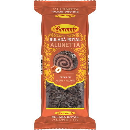 Bacanie - Rulada Royal cu crema de alune, Boromir, 350 g-Vivomarket.ro