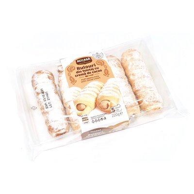 Bacanie - Rulou din Foietaj cu Crema de Cacao, Accasa, 220 g