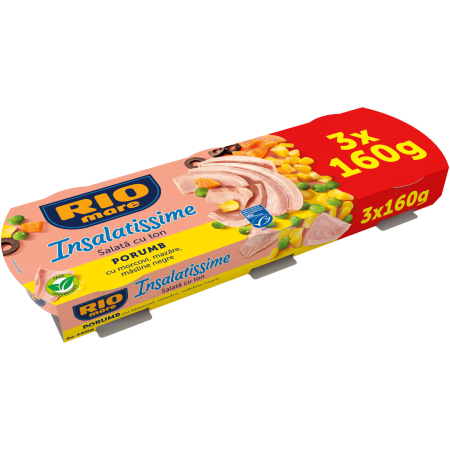 Bacanie - Salata de ton Rio Mare Insalatissime cu porumb, 3x160 g