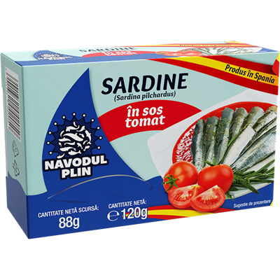 Conserve - Sardine in Sos Tomat, Navodul Plin, 120 g
