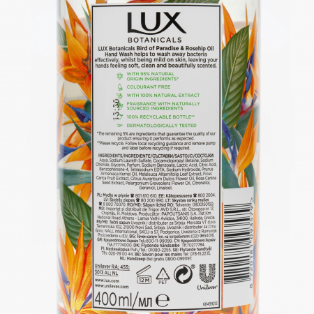 Sapun Lichid LUX BOTANICALS cu Pasarea Paradisului si Ulei de Macese, 400 ml [1]