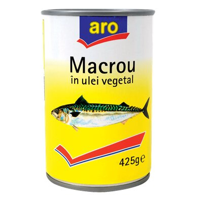 Conserve - Macrou in Ulei Vegetal de Soia si Suc Propriu, Aro, 425 g-Vivomarket.ro