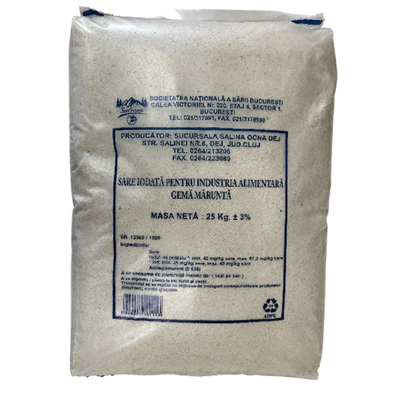 Condimente & Mixuri - Sare Gema Marunta Iodata, 25 Kg, Salrom