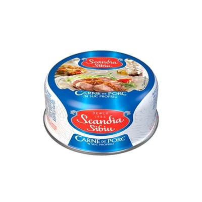 Bacanie - Carne de porc in suc propriu, Scandia Sibiu, 300 g-Vivomarket.ro