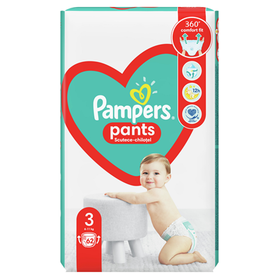 Scutece bebelusi - Scutece Chilotel Marimea 3 (6-11kg), 62 bucati, Pampers Pants