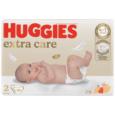 Scutece si chilotei - Scutece copii , Nr.2, 3-6 Kg, 58 buc. Huggies Extra Care
