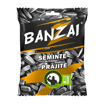 Chipsuri & Snacksuri - Seminte de Floarea Soarelui Prajite cu Sare 20pachete x 40 g, Banzai, 800g