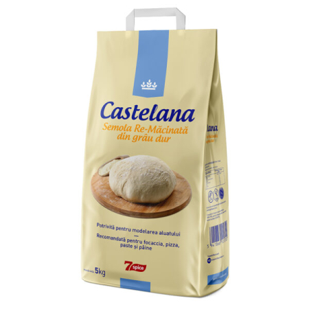 Bacanie - Semola Remacinata de grau dur, 5 Kg, Castelana