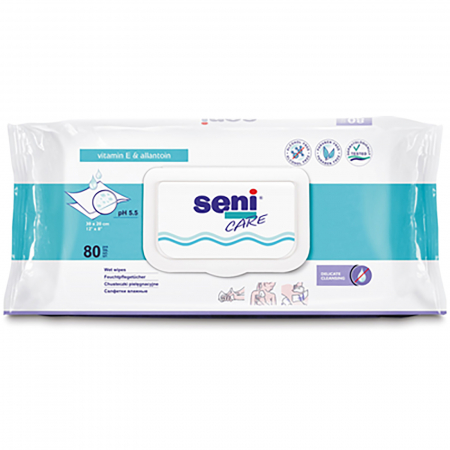 Ingrijire ten - Servetele Umede Intime Adulti, 80 bucati, 20 x 30 cm, Seni