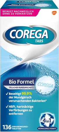Set 136 Tablete efervescente pentru curatarea si igienizarea protezei dentare cu formula BIO, Corega [0]