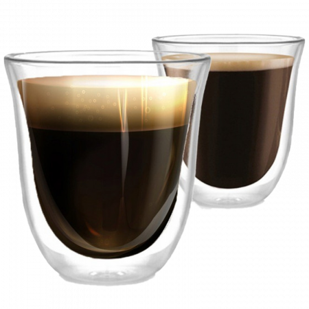 Set 2 cani din sticla borosilicata cu pereti dubli, termorezistente, 220 ml, transparente, Modesto [0]