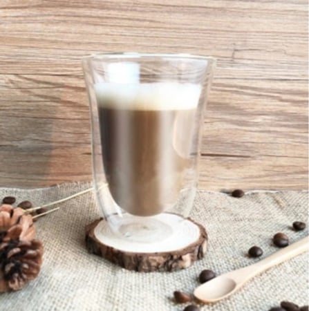 Set 6 cani din sticla borosilicata cu pereti dubli, termorezistente, 220 ml, transparente, Modesto [1]