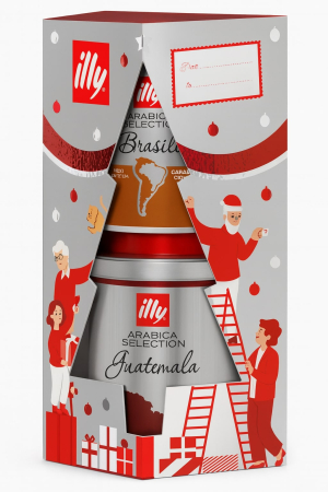 Cafea & Ceai - Set Cadou Cafea Illy – Arabica Selection Brasile & Guatemala, 2 x 125 g-Vivomarket.ro