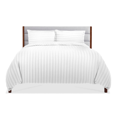 Textile & Covoare - Set lenjerie pat din bumbac damasc alb , XXL - 4 piese - Vivomarket.ro