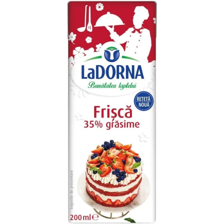 Produse alimentare/Bacanie - Smantana UHT pentru Frisca ,35% Grasime, LaDorna, 200 ml