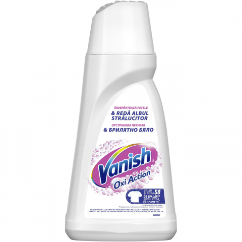Solutii curatat pete - Solutie pentru indepartarea petelor pentru haine albe Vanish Oxi Action, 1L-Vivomarket.ro
