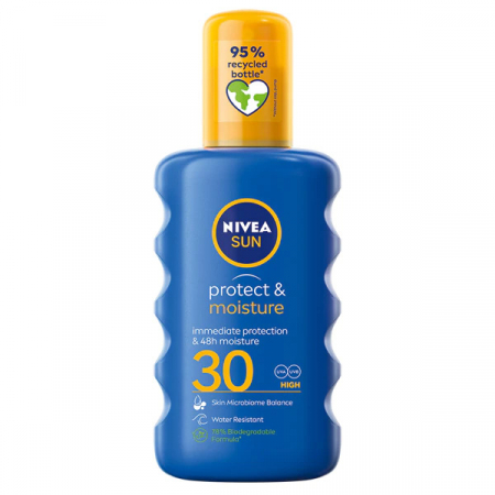 Ingrijire personala & Cosmetice - Spray cu protectie solara Nivea Sun Protect & Moisture, SPF 30, 200 ml
