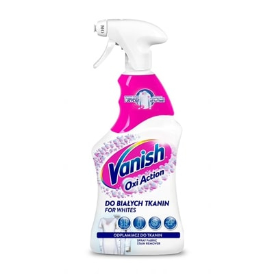 Vesela unica folosinta - Spray pentru indepartarea petelor, fara clor, Vanish Oxi Action White pentru haine albe, 500 ml-Vivomarket.ro