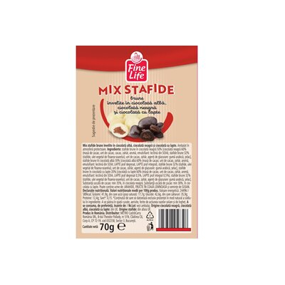 Chipsuri & Snacksuri - Mix Stafide in Ciocolata, Fine Life, 70 g